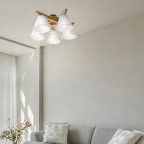 Brilagi - LED  Lampadario a plafone ANTHONY 5xE14/40W/230V quercia/bianco