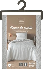 Set copripiumino e federa bianco in microfibra per letto singolo 140x200 cm Litea – douceur d'intérieur