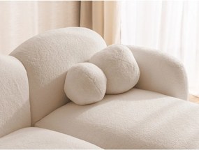 Divano angolare marrone chiaro (con penisola a destra/con chaise lounge) con rivestimento in bouclé Orbit – Ropez