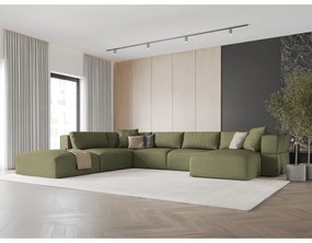Divano a U angolare verde chiaro, angolo sinistro Esther - Milo Casa