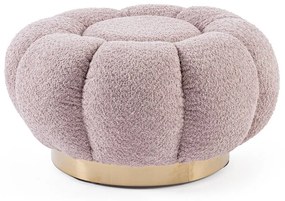 Pouf FLOREL in tessuto effetto bouclé rosa antico