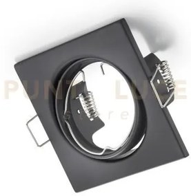 Jura faretto da incasso quadrato orientabile nero opaco 8x8cm attac...
