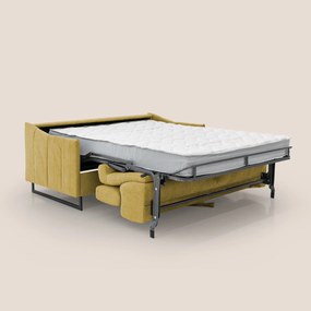 Loto divano letto salvaspazio materasso H18 cm con piedi alti in morbido tessuto impermeabile T14 giallo