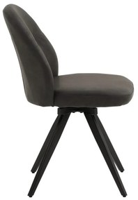 Set di sedie girevoli ZENNENDAL in similpelle antracite e gambe in metallo nero