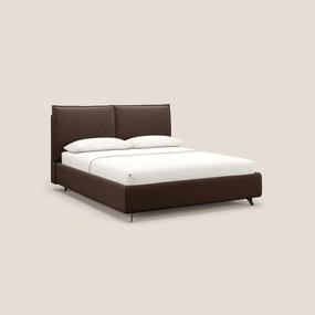 Nives letto imbottito contenitore sfoderabile in microfibra velluto impermeabile T09 marrone