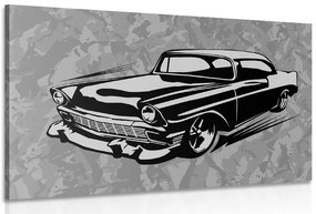 Stampa su tela – Auto d'epoca retrò in bianco e nero