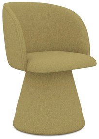 Sedia da pranzo color senape in imbottito Maia – Makamii