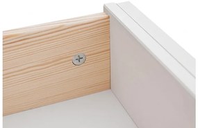 Credenza shabby chic in pino massello bicolore bianco e rovere
