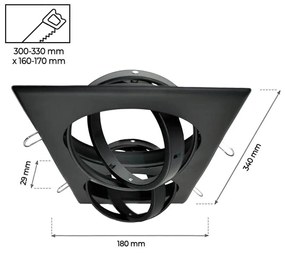 Faro da Incasso Orientabile per 2 lampade AR111 - Nero
