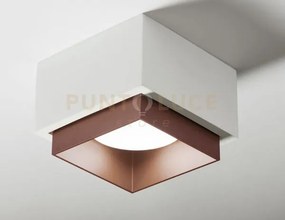 Syme lampada da soffitto 1 luce attacco gx53 quadrata rame in gesso...