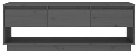 Mobile porta tv grigio 110,5x34x40 cm in legno massello di pino