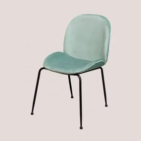 Confezione da 4 sedie da pranzo Pary in velluto Verde Abete & Nero - Sklum
