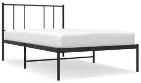 Giroletto con testiera metallo nero 100x200 cm