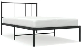 Giroletto con testiera metallo nero 100x200 cm