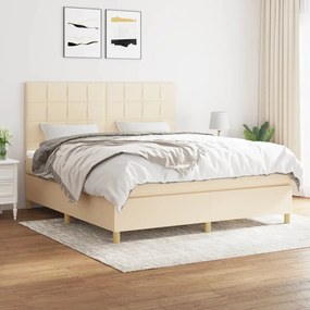 Giroletto A Molle Con Materasso Crema 160x200 Cm İn Tessuto /