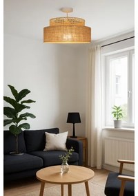 Lampadario a plafone BOHO 1xE27/60W/230V diametro 40 cm rattan
