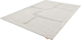 Tappeto in lana grigio chiaro 133x190 cm Morphic Organica - Agnella