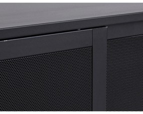 Cassettiera nera in metallo con ante scorrevoli 160x75x46 cm Veep – Unique Furniture