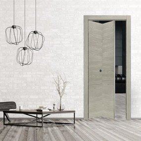 Porta interna pieghevole a libro simmetrica Callisto in MDF colore cenere, L 80 x H 210 cm, apertura a sinistra