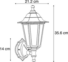 Lampada da parete per esterni in stile antico oro IP44 - New Haven