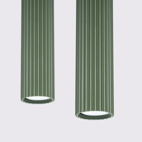 Sollux SL.1612 - Lampadario a sospensione con filo KARBON 2xGU10/10W/230V verde