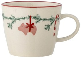 Tazza bianca con motivo natalizio in gres 300 ml Yule - Bloomingville