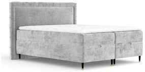 Letto boxspring grigio chiaro con spazio contenitivo 160x200 cm Voyage - Maison de Rêve