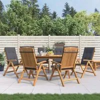 Sedie da Giardino Reclinabili con Cuscini 6 pz in Legno di Teak 3196493