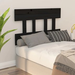 Testiera per letto nera 93,5x3x81 cm in legno massello di pino