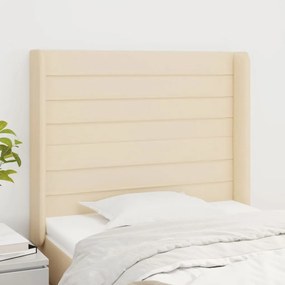 Testiera Ad Orecchio Crema 103x16x118/128 Cm İn Tessuto /