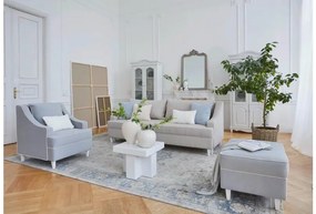 Divano da salotto in tessuto bouclè beige in stile Shabby Chic - Arrediorg
