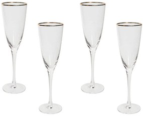 Set 4 flûte da champagne vetro trasparente 25 cl TOPAZ Beliani