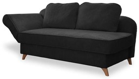 Chaise longue color antracite (con penisola a sinistra) con rivestimento in velluto a coste Chic Charlotte – Miuform