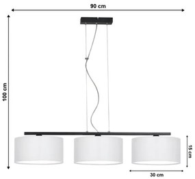 Lampadario a sospensione con filo ASTRA 3xE27/60W/230V bianco