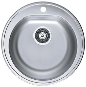 ALVEUS 1116756 - Lavello della cucina FORM diametro 51 cm opaco acciaio/satin, profondità 18,5 cm