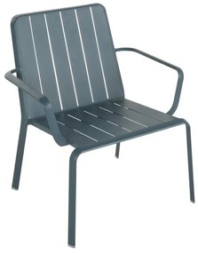 Sedia da giardino con braccioli Idaho NATERIAL, struttura e seduta in alluminio blu