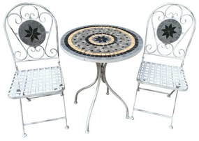 set tavolo con 2 sedie stile provenzale in ferro verniciato