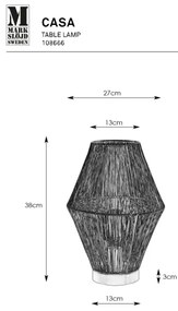 Markslöjd 108666 - Lampada da tavolo CASA 1xE27/40W/230V nero