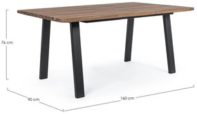 Tavolo OSLO gambe antracite 160&#215;90 cm