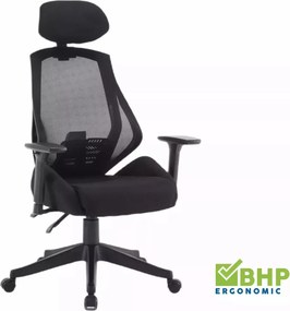 Sedia da ufficio ergonomica Q-406 M nera – 67x52x102 cm