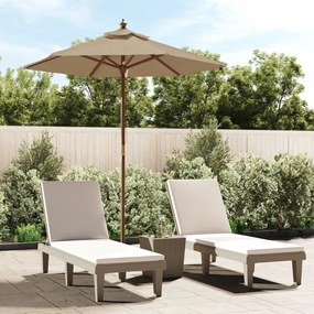 Ombrellone Da Giardino Con Palo İn Legno Tortora 196x231 Cm /