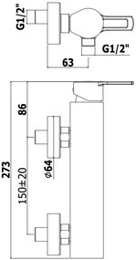 Paffoni West Ws168d Miscelatore doccia Esterno Con Set Doccetta supporto a muro in abs e flessibile Cromo