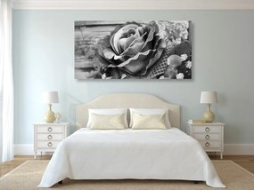 Stampa su tela – Rose vintage eleganti in bianco e nero