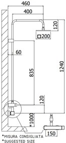 Paffoni Level Plus Zcol607 Colonna Doccia Fissa Con Miscelatore docetta e flessibile Cromo