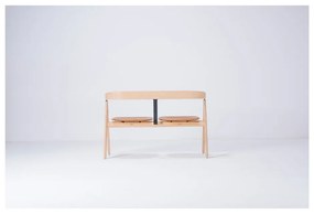 Panca in legno di quercia con seduta in pelle Ava - Gazzda