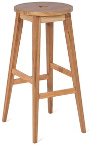 Sedia da bar di colore naturale in legno di cauciù massiccio (altezza della seduta 75 cm) Club – Bonami Essentials