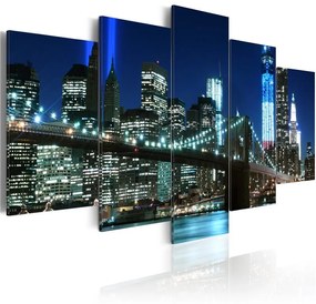 Quadro New York azzurra  Colore Giallo, Dimensioni e Misure 100x50