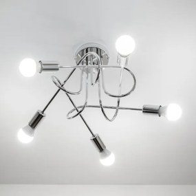 Lampadario a montaggio superficiale OXFORD 5xE27/15W/230V cromo lucido