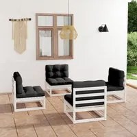 Set Divani da Giardino 4 pz con Cuscini Legno Massello Pino 3076310