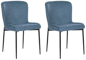Set di 2 sedie tessuto blu ADA Beliani